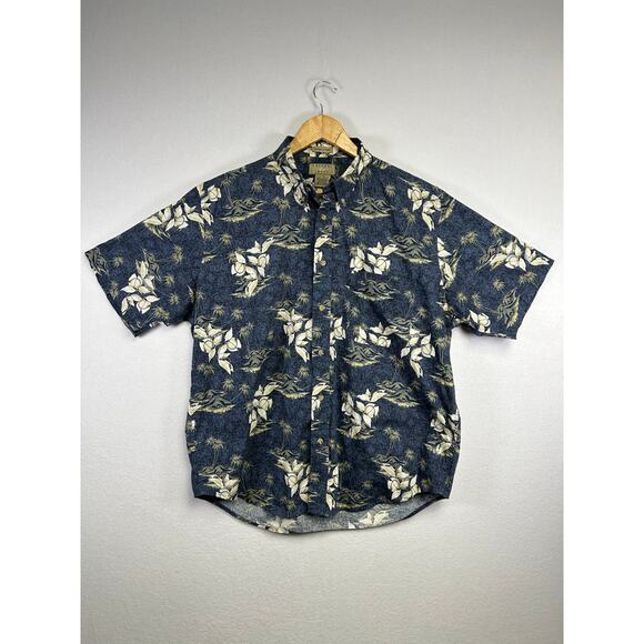 Mens Natural Issue vintage Hawaiian shirt floral palm tree short sleeve large ￼ - Picture 1 of 7